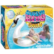 Wholesale - INFLATABLE SWAN GLITTER POOL FLOAT RING C/P 12, UPC: 810061294191